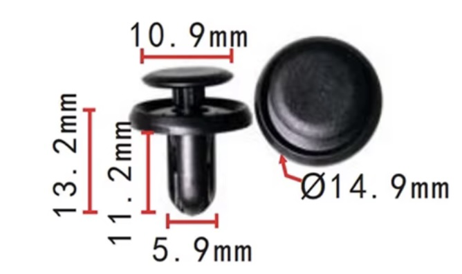 Клипса пластиковая для Hyundai, Mitsubishi, Nissan, Subaru ОЕМ: MR288150, 909130013. (подкрылки, бампер, защита, освещение).